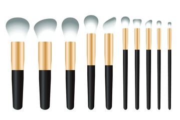 黒のメイクブラシのイラスト