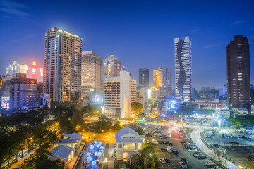 Fototapeta na wymiar Taichung, Taiwan - February 24, 2018: Famous travel destinations of Taiwan. Asia modern business concept image, panoramic skyline cityscape (night view), shot in Taichung, Taiwan.