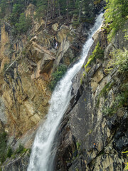 Fototapeta na wymiar Lehner Waterfall via ferrata near Oberried