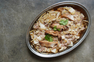 Traditional Steamed Pork slices with Salted Fish.