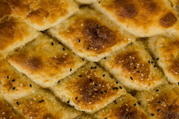 Traditional Fresh Ramadan Bread Background,close up taken