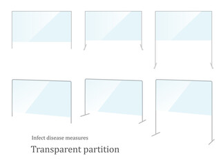 Vector illustration set of splash infection countermeasure partition.