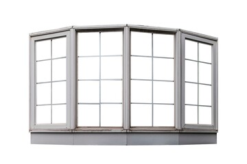 Vintage white wooden window frame isolaed on a white background
