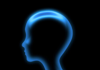 抽象的な女性の横顔の3Dイラスト