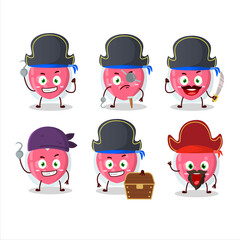 Cartoon character of love potion with various pirates emoticons