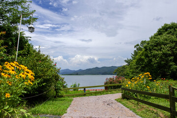 Beautiful blue sky and curious clouds.