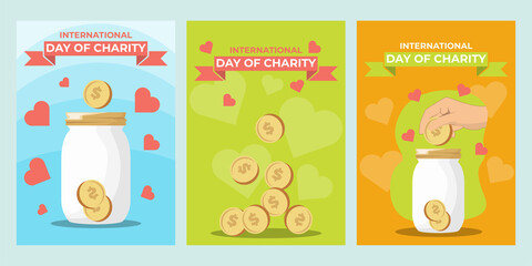 International Day of Charity. International Day of Charity, 5 September. Vector illustration of International Day of Charity poster. Can used cover, social media content, and poster design.