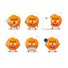 Cartoon character of halloween dangerous with various chef emoticons