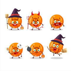 Halloween expression emoticons with cartoon character of halloween dangerous