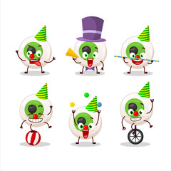 Cartoon character of eye candy with various circus shows