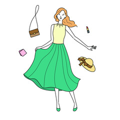 おめかしする女性