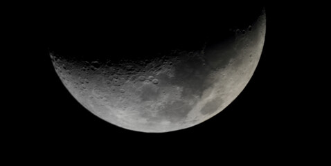 36% Waxing Crescent Moon Taked with Telescope