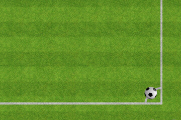 background texture of soccer corner kick