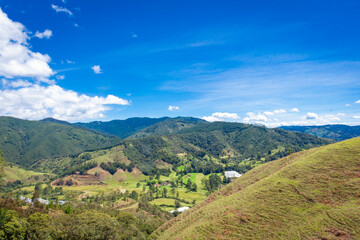 Colombian landscapes. Green mountains in Colombia, Latin America