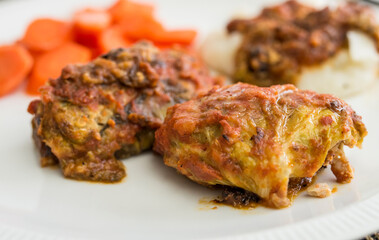 Stuffed bok choy cabbage rolls. 
