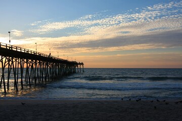 Fototapeta na wymiar Early Morning at Kure beach Pier, NC