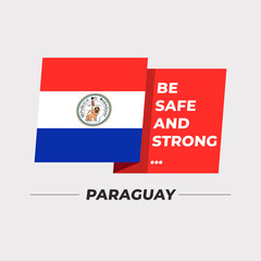 National flag icon with encouraging message isolated on light grey background : Vector Illustration