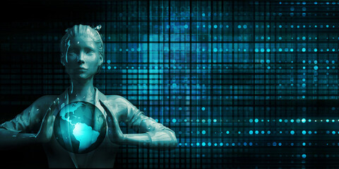 Business Executive Holding Globe