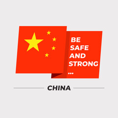 National flag icon with encouraging message isolated on light grey background : Vector Illustration