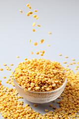 Soy bean splash from cup or glass isolated on white background, Stop motion, food and drink object design