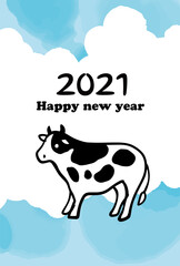 2021年　丑年　年賀状