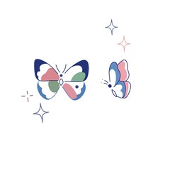 Simple and cute colorful butterfly vector illustration butterfly logo design
