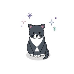 Cute cat vector illustration cute cat mascot isolated white background
