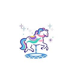 Vector illustration of colorful Unicorn colorful unicorn mascot logo colorful unicorn tattoo designs