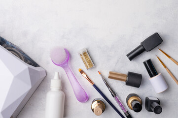 Manicure - means for creation, gel varnishes, everything for the treatment of nails, the concept of...