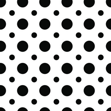 Seamless Black Circles on white background pattern vector illustration design. Great for wallpaper, bullet journal, scrap booking