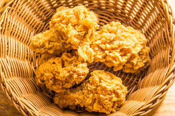 Golden delicious beer and Fried chicken nuggets