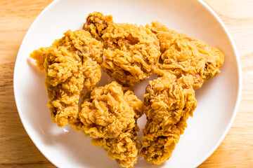 Golden delicious beer and Fried chicken nuggets