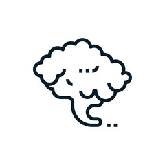 Vector illustration outline design of brain, mind icon. Editable stroke. Outline icons suitable for web, infographics, interface and apps.