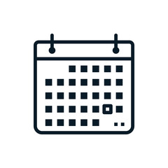 Calendar outline icons. Vector illustration. Editable stroke. Isolated icon suitable for web, infographics, interface and apps.