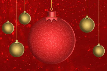 Fototapeta na wymiar Christmas ball festive atmosphere decoration posters