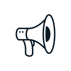 Vector illustration outline design of megaphone loudspeaker icon. Editable stroke. Outline icons suitable for web, infographics, interface and apps.