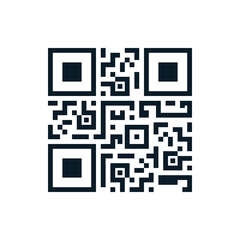 Vector illustration outline design of QR code, barcode scan icon. Editable stroke. Outline icons suitable for web, infographics, interface and apps.