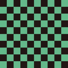 市松模様　黒×緑　L　5