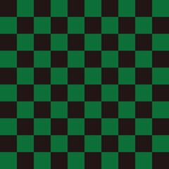 市松模様　黒×緑　L　2