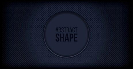 Abstract modern dark blue textured with rings geometric shapes background