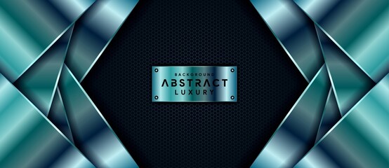 Abstract 3d realistic dark metallic shapes with light effect background