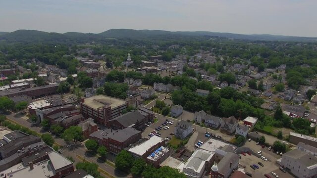 Downtown Danbury Connecticut Drone View