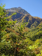 Fototapeta na wymiar Japan North Alps in autumn
