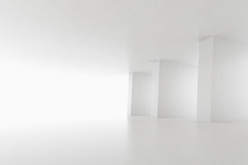 Abstract architecture space, Interior with concrete wall. 3d render.	
