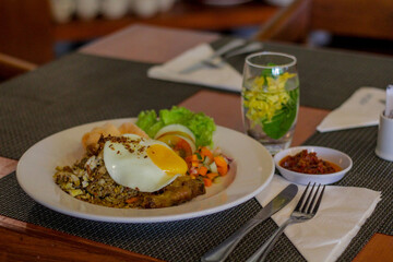 Indonesian Fried Rice in Restaurant