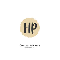 H P HP Initial handwriting and signature logo design with circle. Beautiful design handwritten logo for fashion, team, wedding, luxury logo.