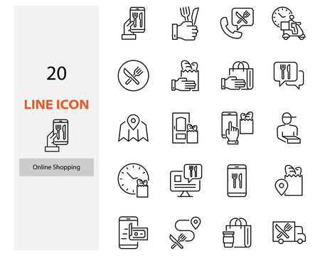 set of online shopping icons, online store, shopping