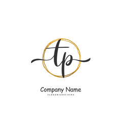 T P TP Initial handwriting and signature logo design with circle. Beautiful design handwritten logo for fashion, team, wedding, luxury logo.