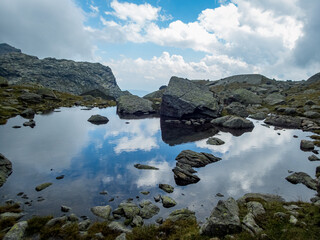 Sponser lakes in the Meraner Land in the Texelgruppe nature park