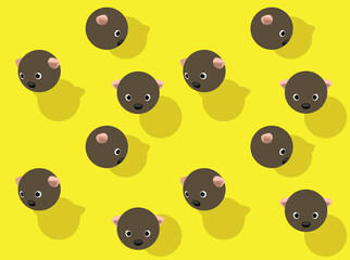 Animal Head 3d Cute Wombat Background Wallpaper-01